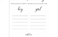 Printable Baby Name Suggestion Card Gender Neutral