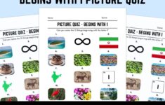 Printable Begins With I Picture Quiz