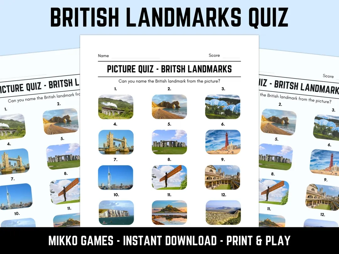 Printable British Landmarks Picture Quiz Printable British Landmarks Picture Quiz