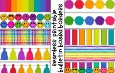 Printable Bulletin Board Borders Rainbow