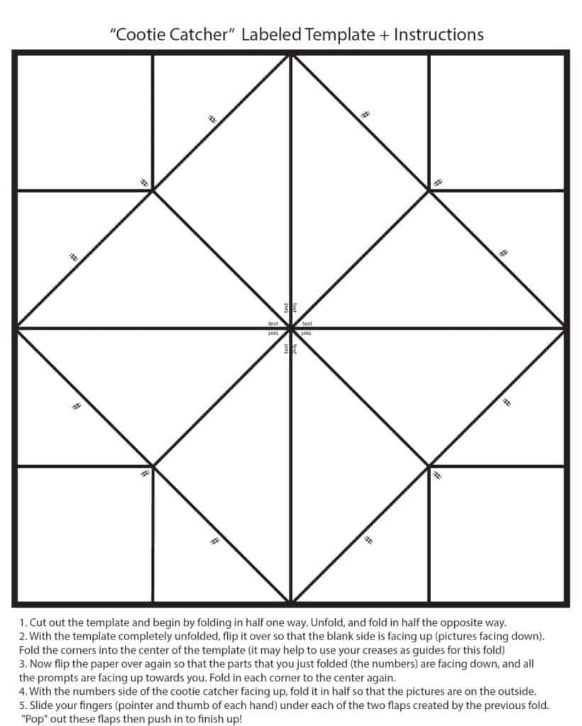 Printable Camp Themed Cootie Catcher Fortune Teller For Kids Free Template