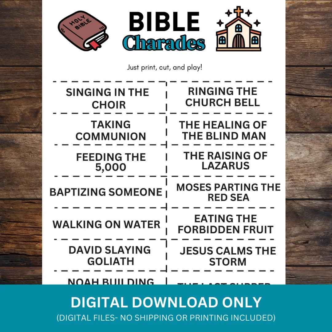 Printable Charades Bible Charades Bible Printable Charades Bible Charades Bible