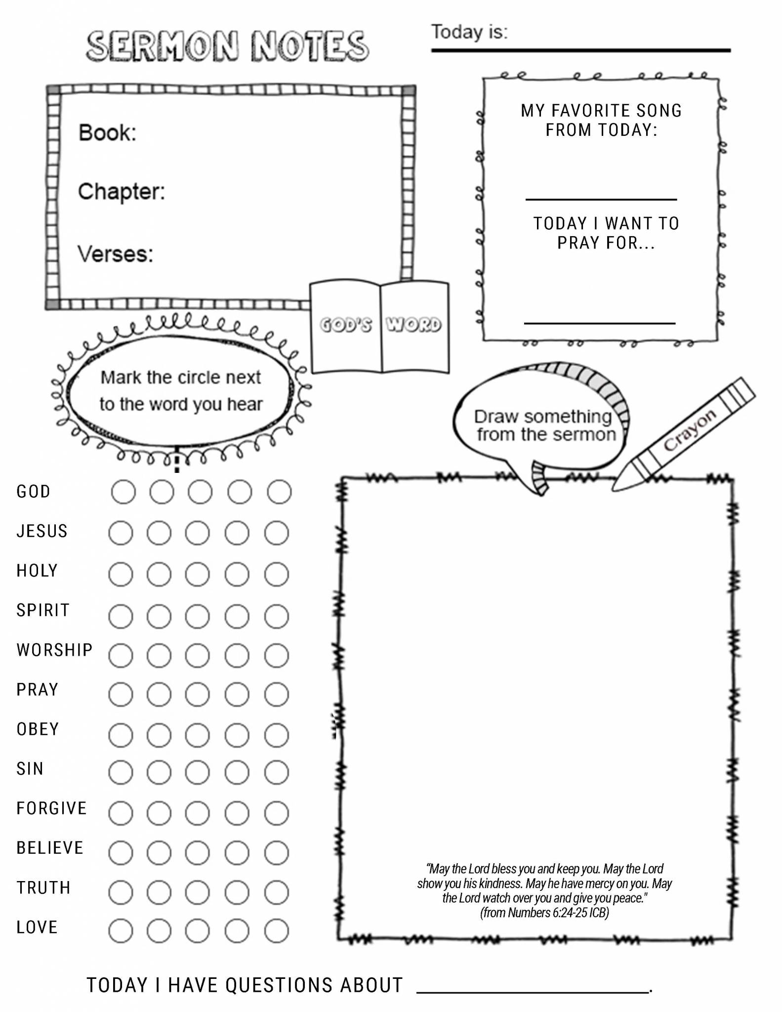 Printable Childrens Bulletin Printable Childrens Bulletin