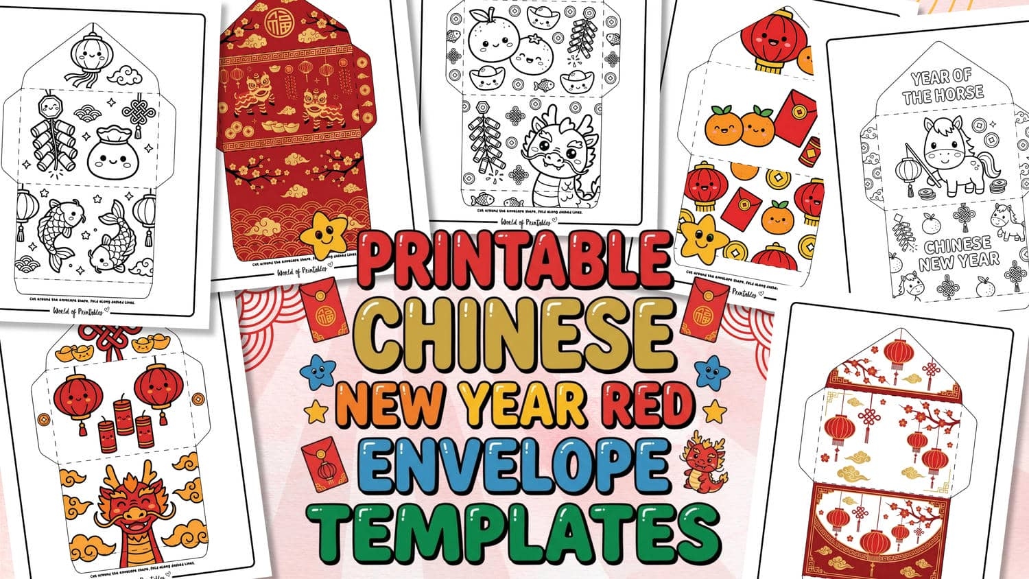 Printable Chinese New Year Red Envelope Templates