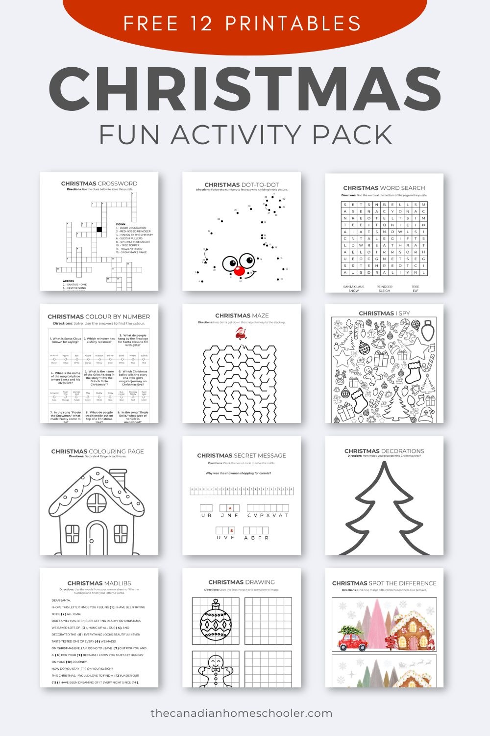 Printable Christmas Activity Pack For Kids