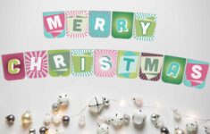 Printable Christmas Banner Set Merry Happy Christmas