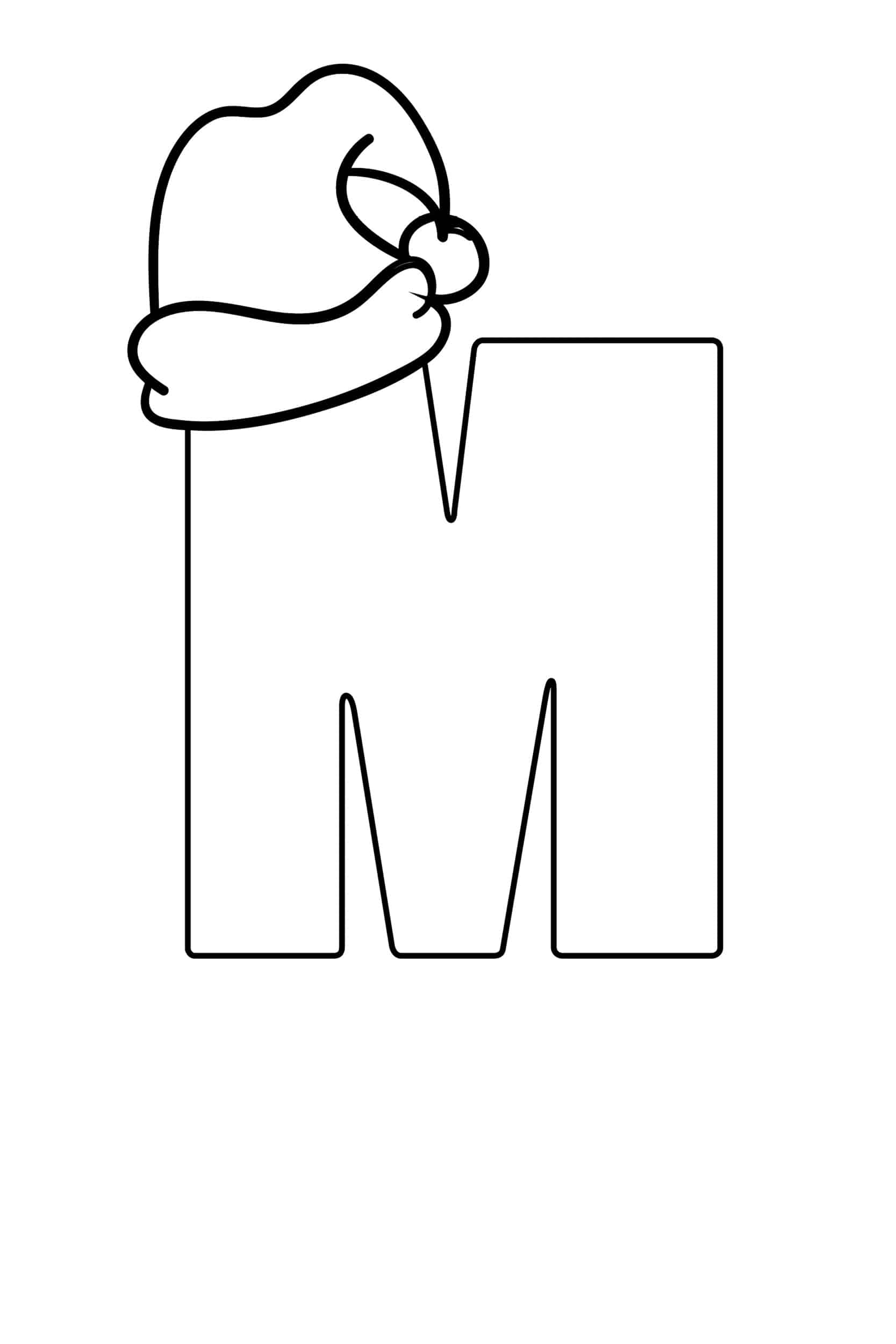 Printable Christmas Bubble Letter M