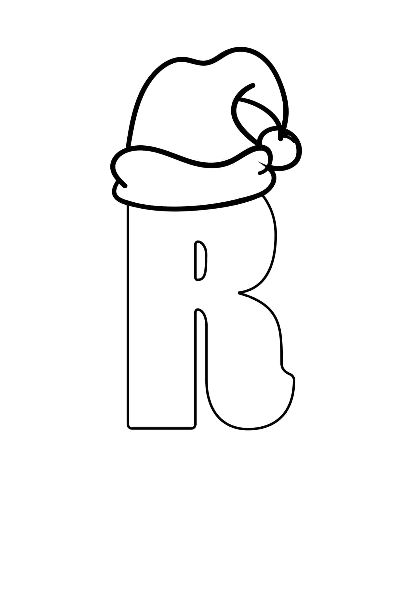 Printable Christmas Bubble Letter R
