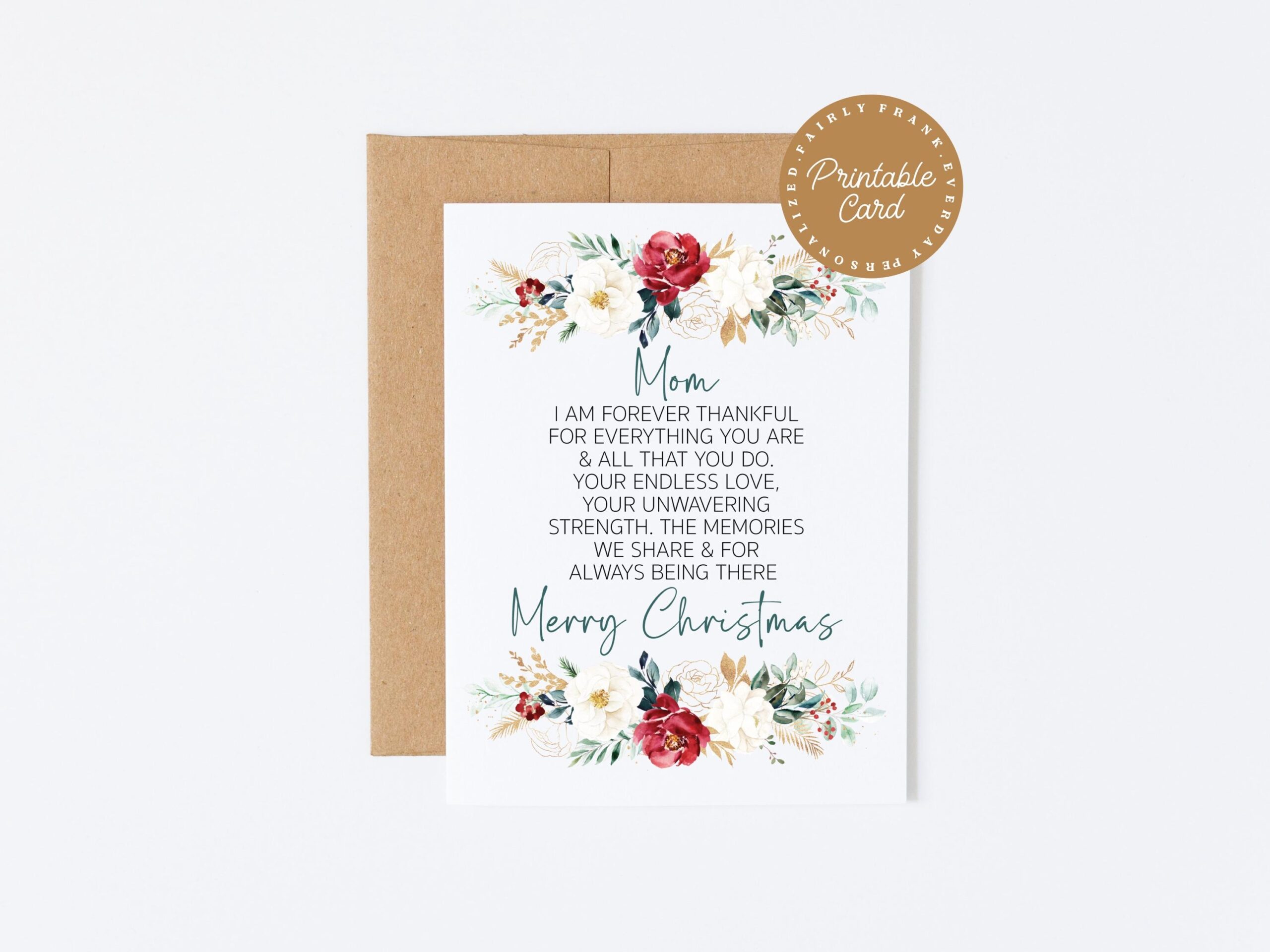 Printable Christmas Card For Mom