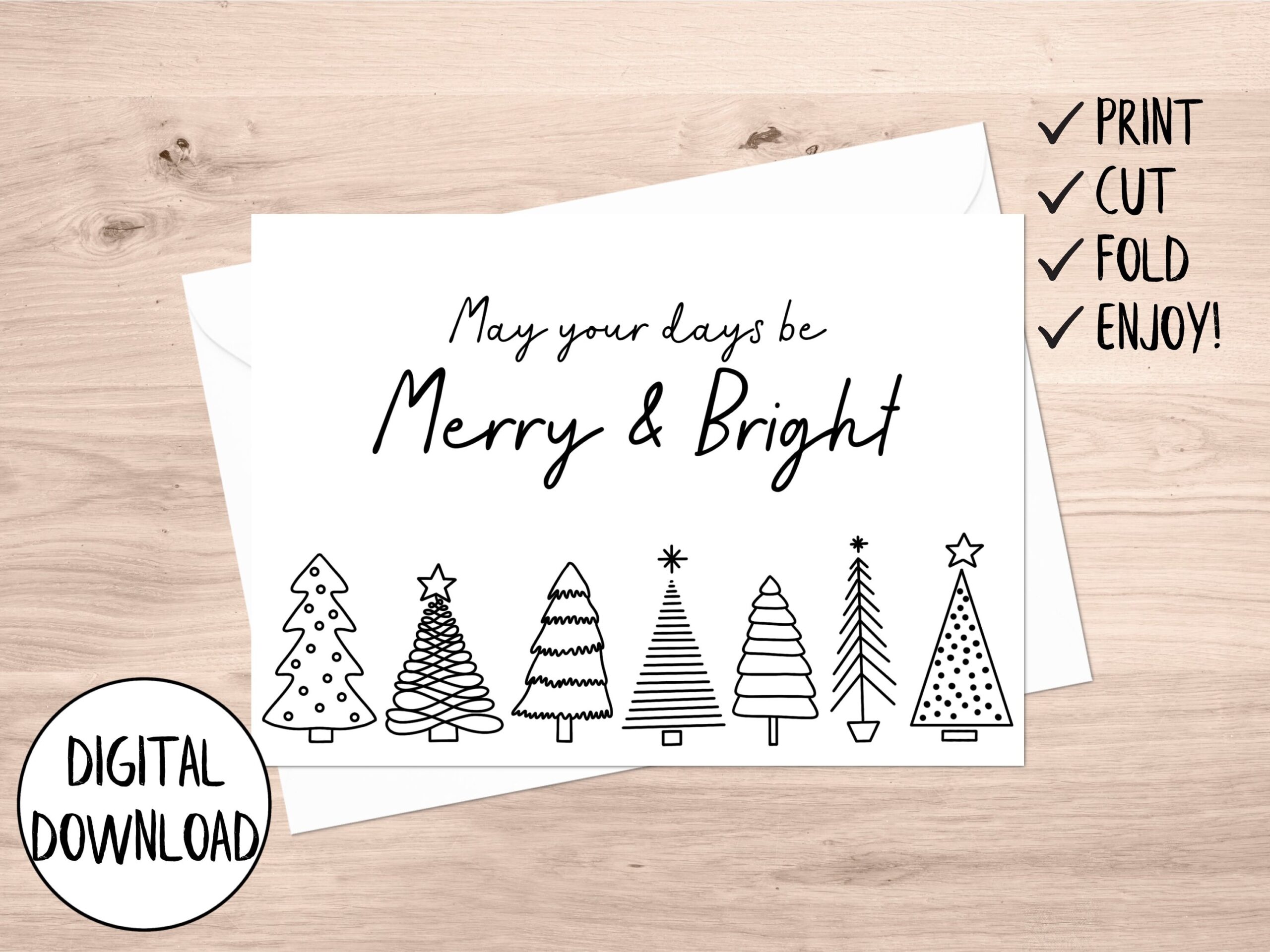 Printable Christmas Card Minimalist