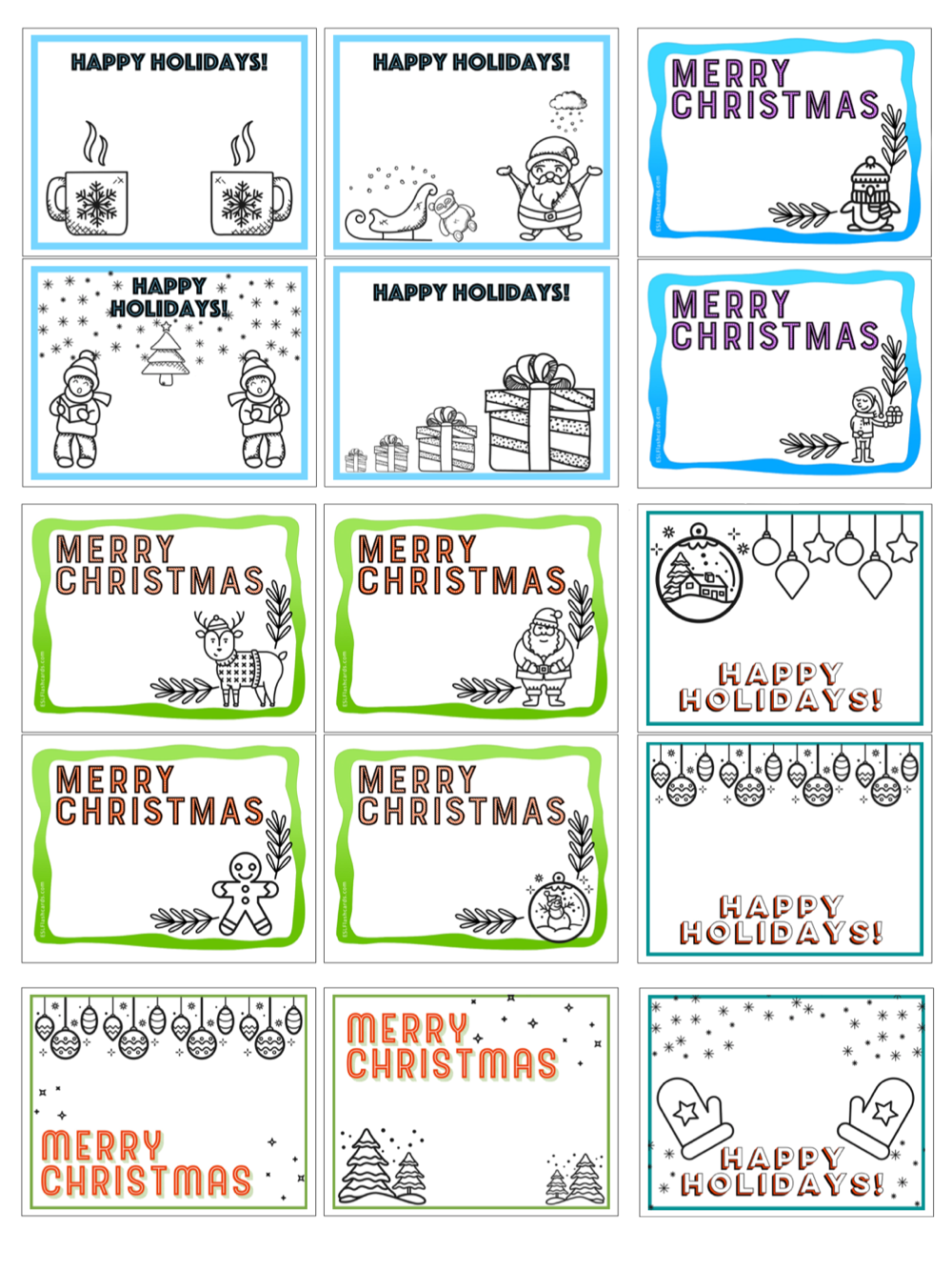 Printable Christmas Cards