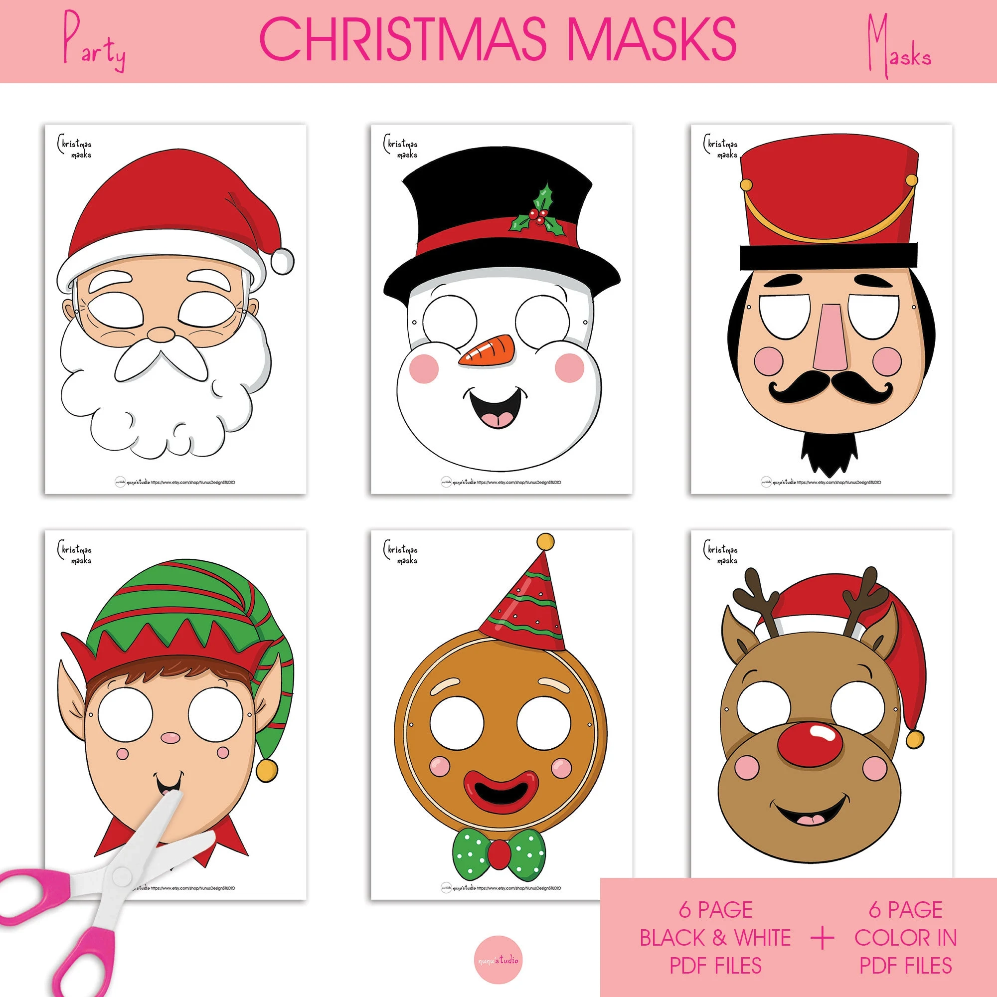 Printable Christmas Character Masks
