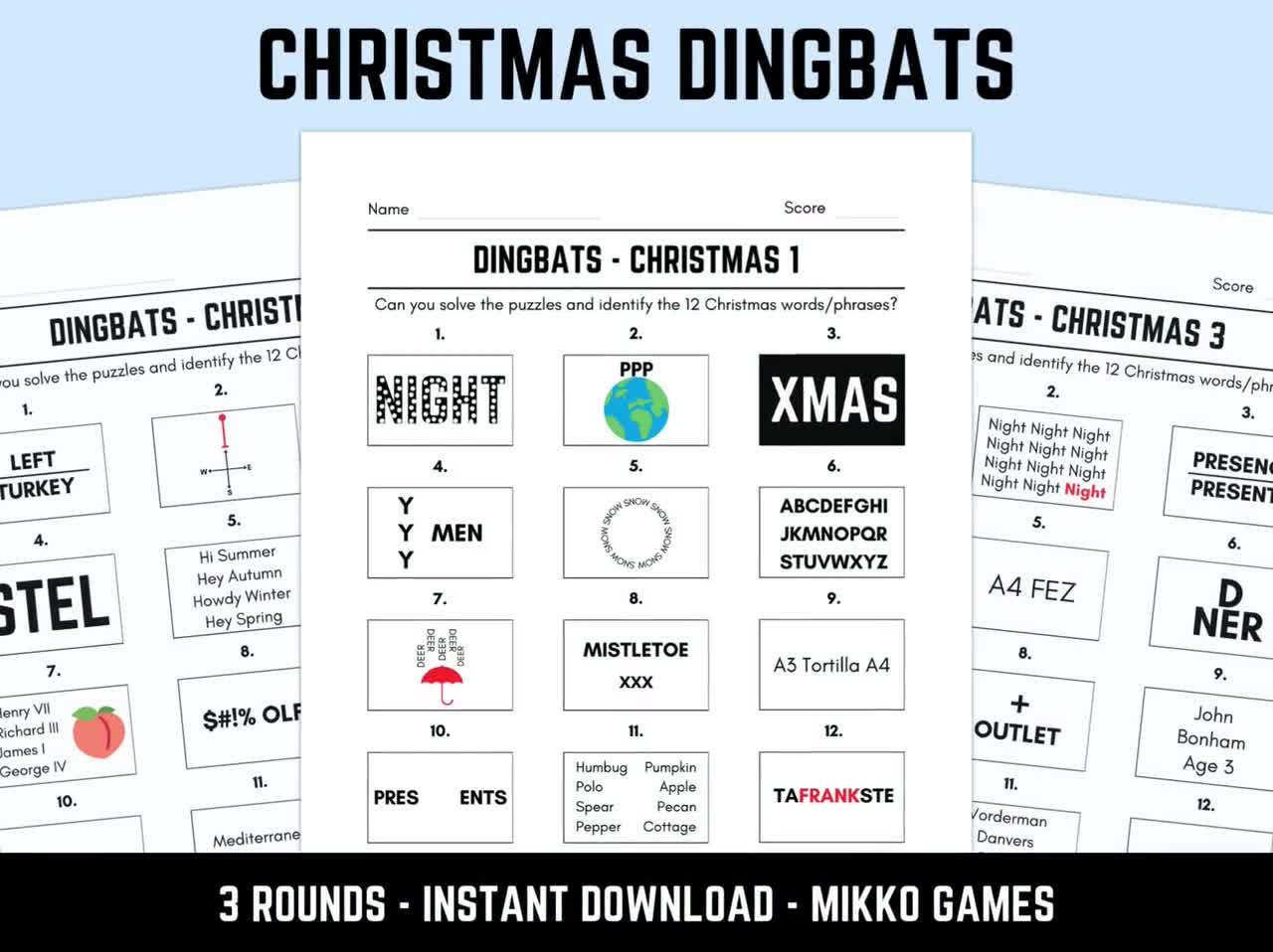 Printable Christmas Dingbats Picture Printable Christmas Dingbats Picture