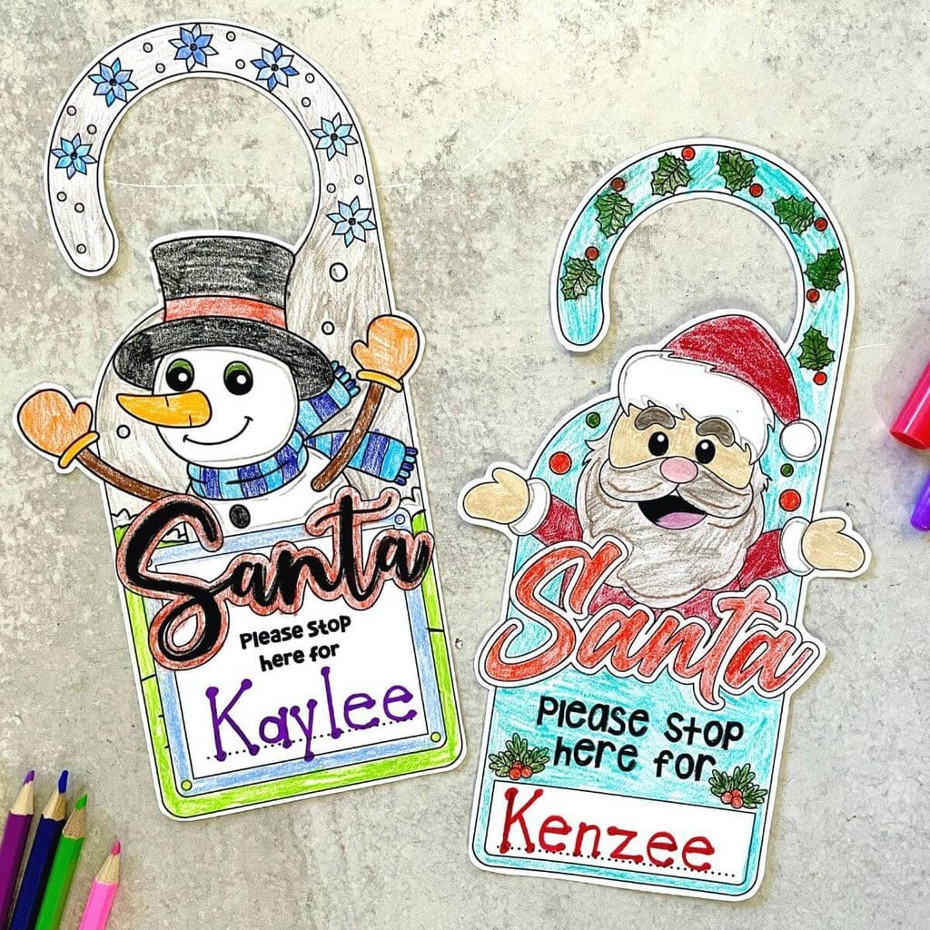 Printable Christmas Door Hanger Printable Christmas Door Hanger