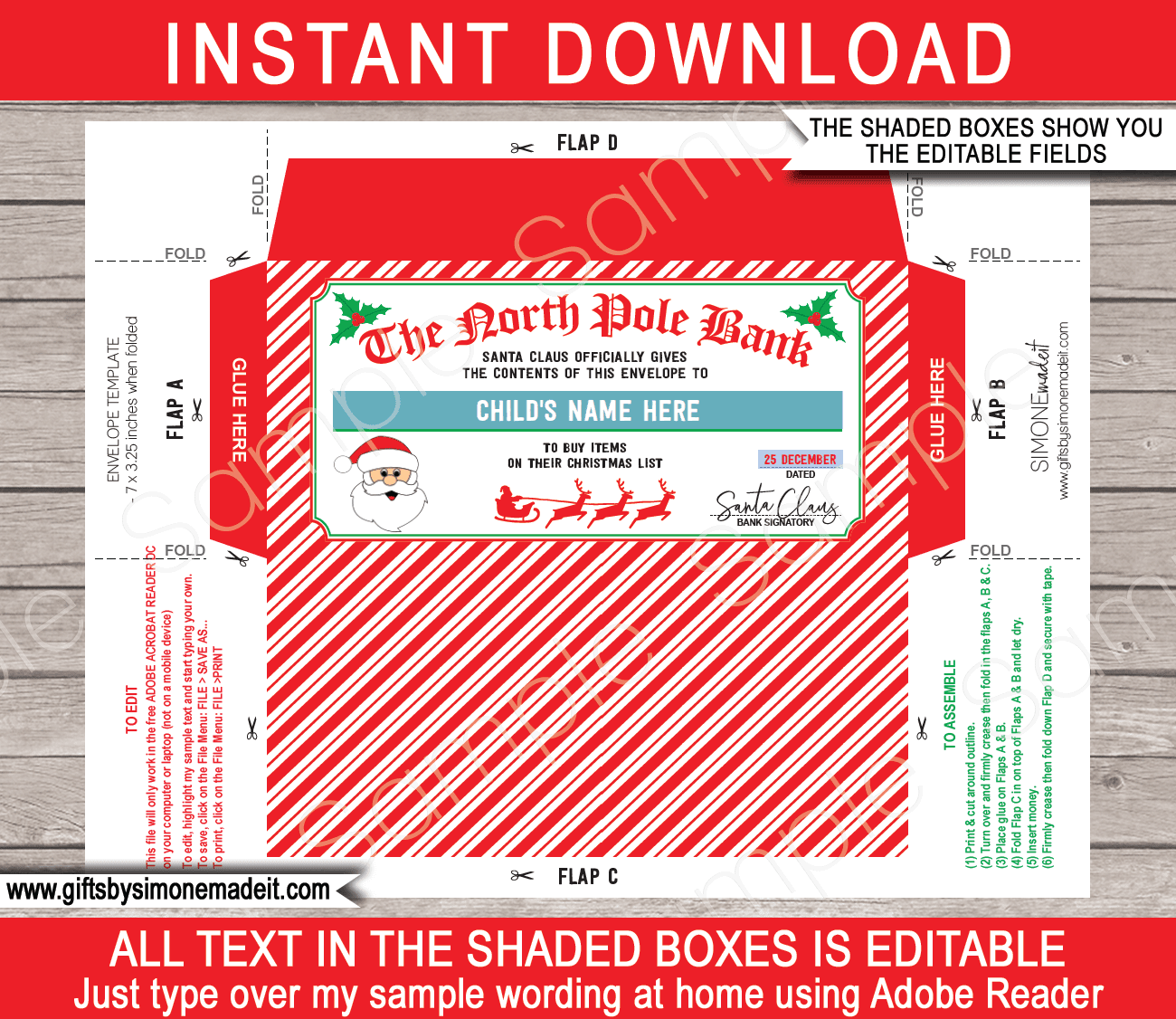Printable Christmas Money Envelope