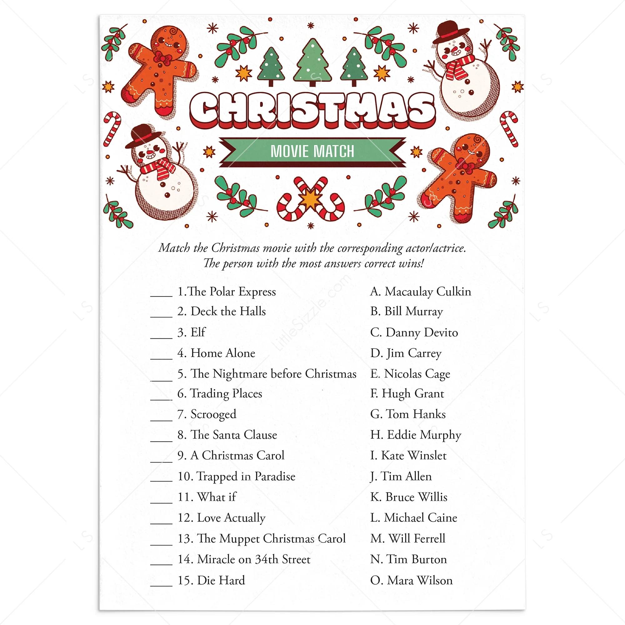 Printable Christmas Movie Trivia With Answer Key Printable Christmas Movie Trivia With Answer Key
