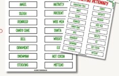 Printable Christmas Pictionary Word Cards