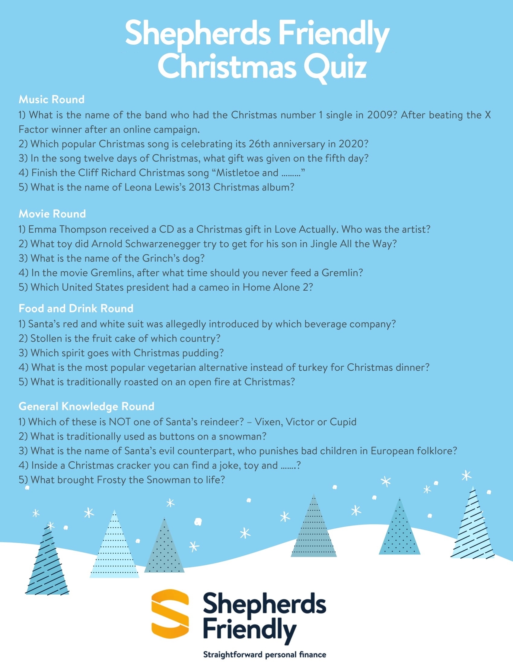 Printable Christmas Quiz