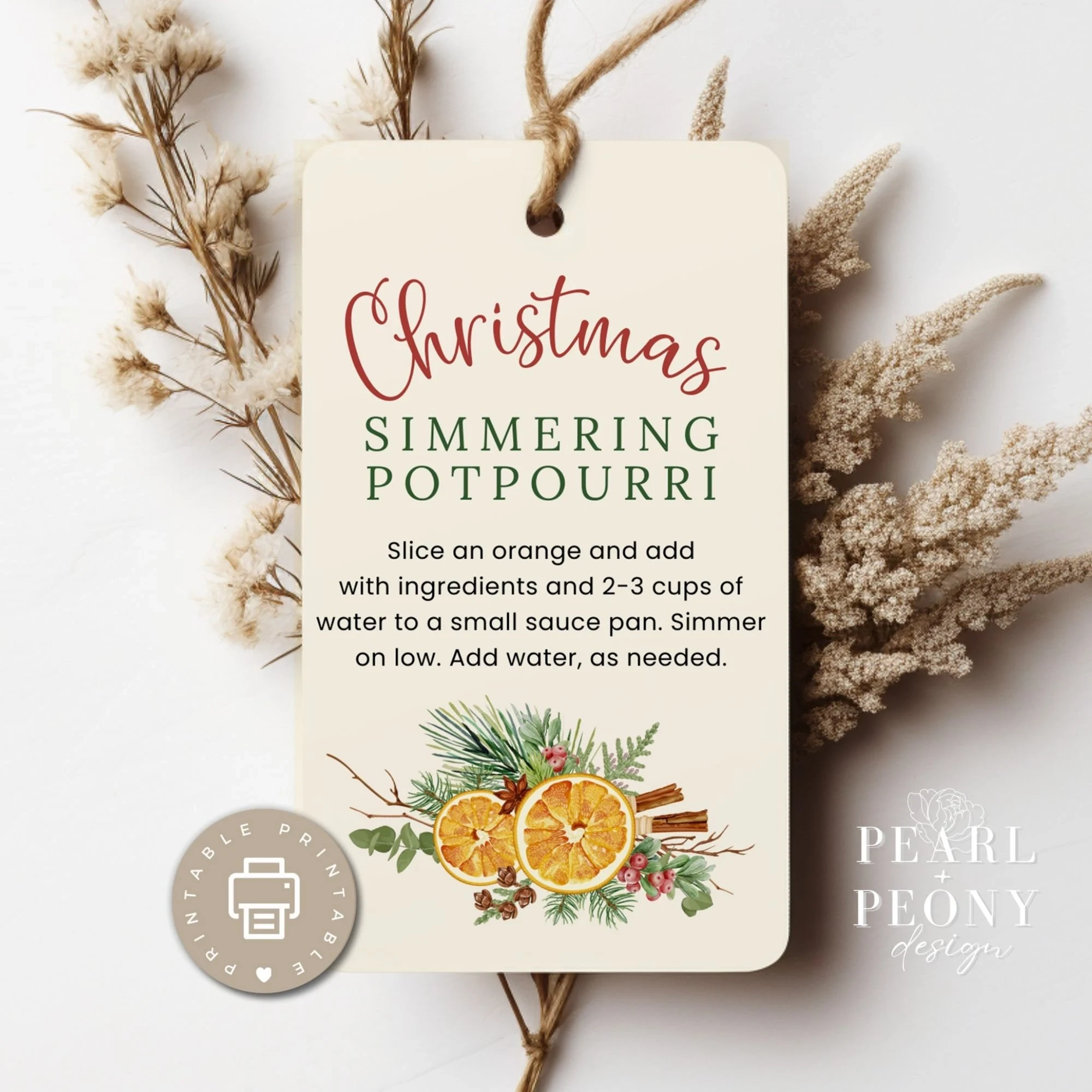 Printable Christmas Simmer Pot Tags Printable Christmas Simmer Pot Tags
