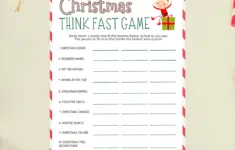 Printable Christmas Think Fast Game