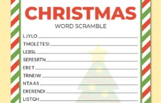 Printable Christmas Word Scramble