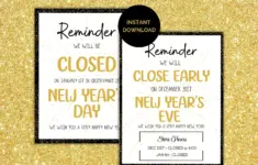 Printable Closing Early Sign
