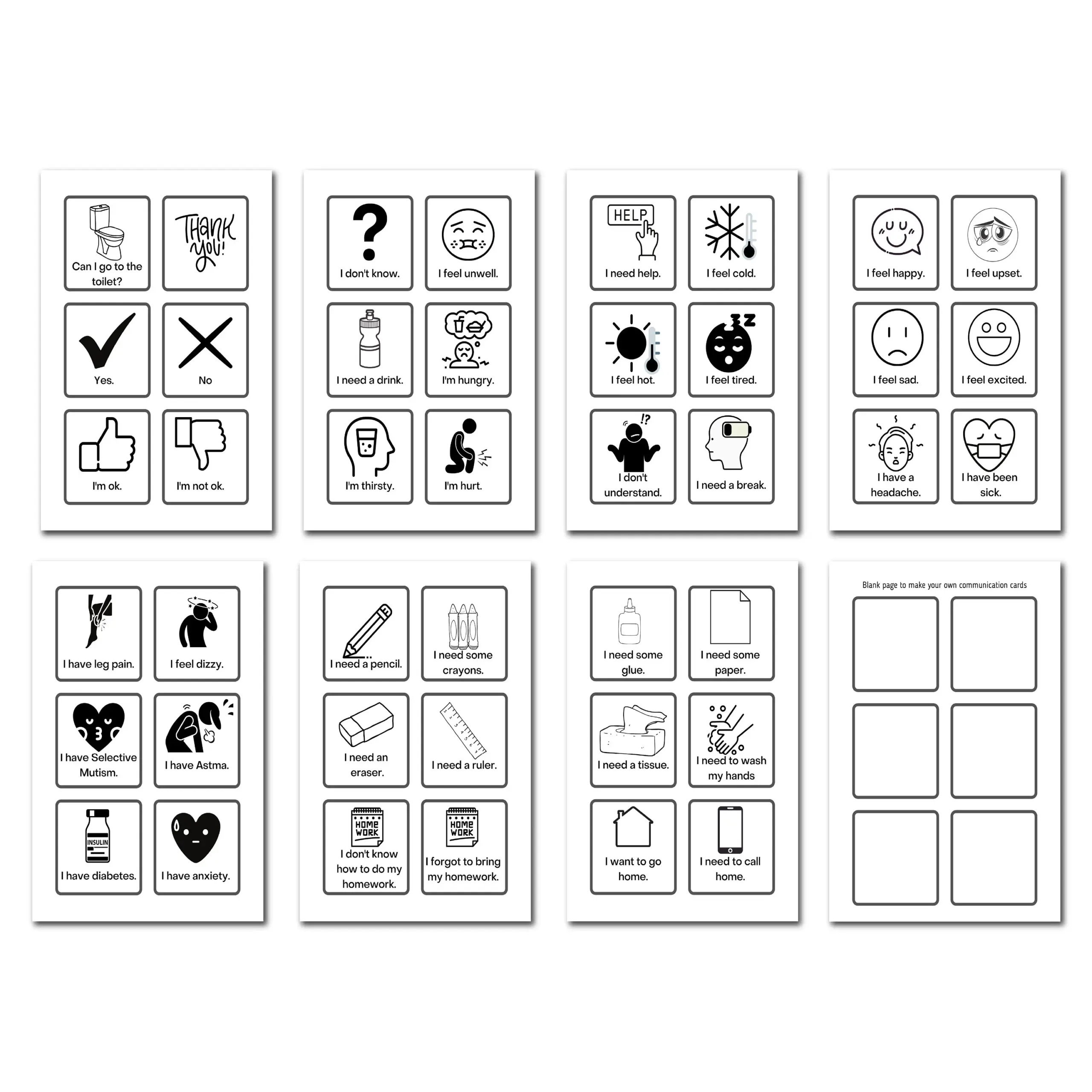 Printable Communication Cards For Non Printable Communication Cards For Non