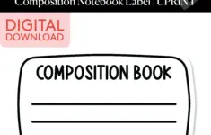 Printable Composition Notebook Label