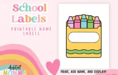 Printable Crayon Box Classroom Label