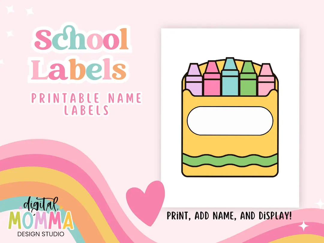 Printable Crayon Box Classroom Label Printable Crayon Box Classroom Label