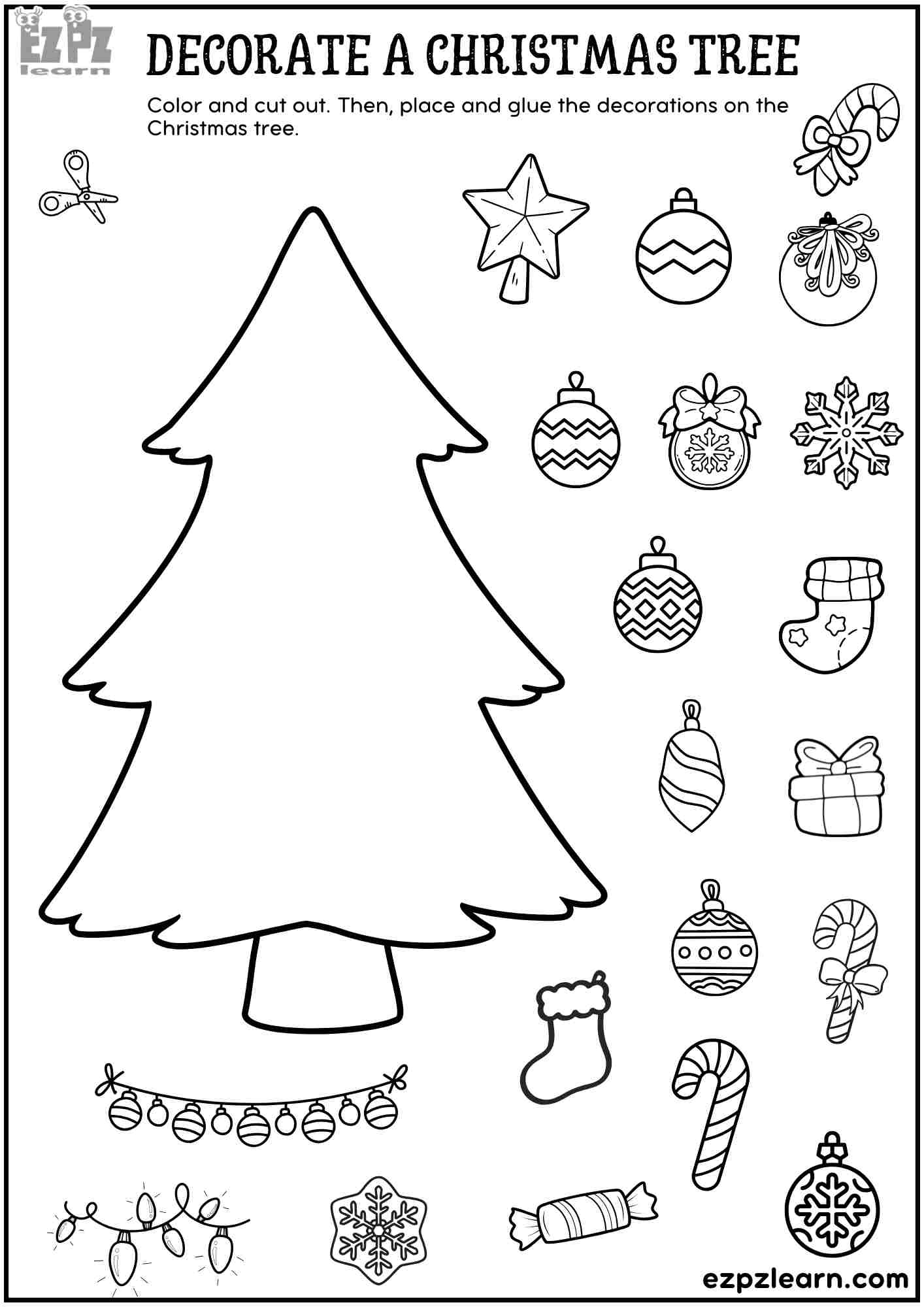 Printable Cut And Paste Decorate A Christmas Tree Fun Diy Holiday Craft For Kids Crafts Printable Cut And Paste Decorate A Christmas Tree Fun Diy Holiday Craft For Kids Crafts