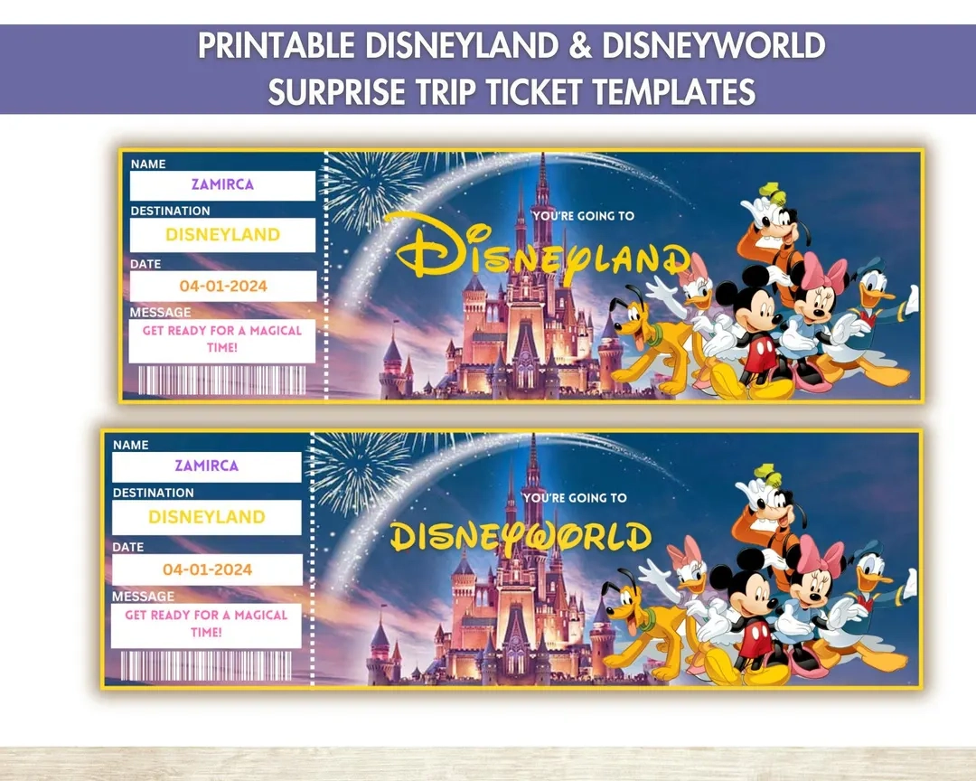 free printable disneyland ticket template