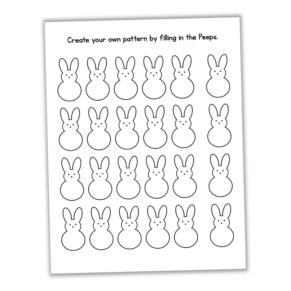 Printable Easter Peep Pattern Worksheets Printable Easter Peep Pattern Worksheets