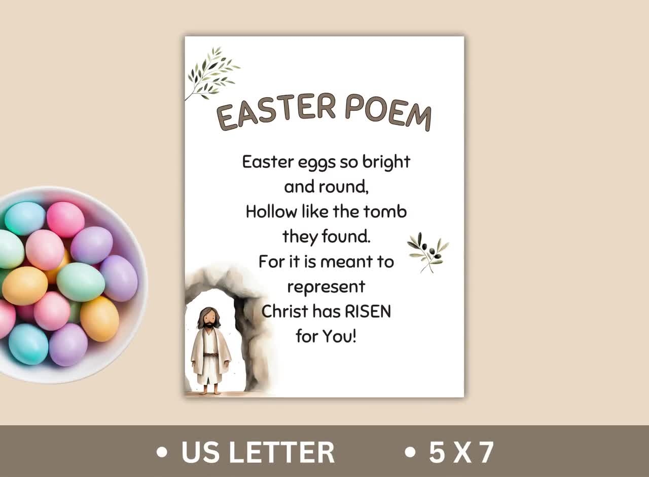 Printable Easter Poem For Kids Religious