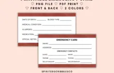 Printable Emergency Card In Case Of