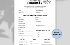 Printable Employee Favorites List