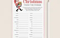 Printable Finish The Phrase Christmas Game