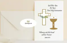 Printable First Communion Card First
