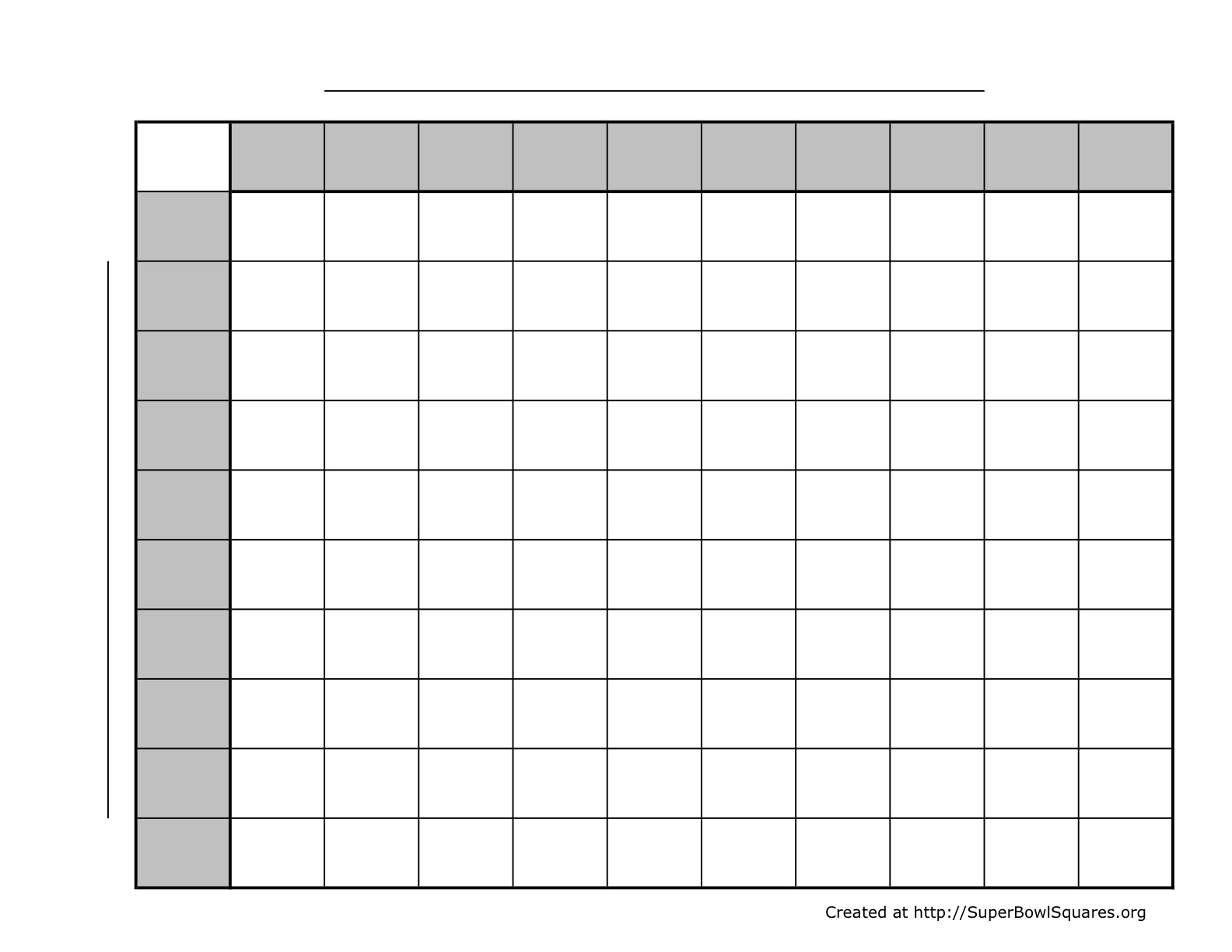 Printable Football Squares Printable Football Squares