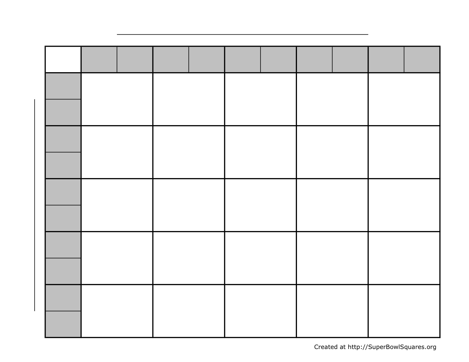 Printable Football Squares Printable Football Squares