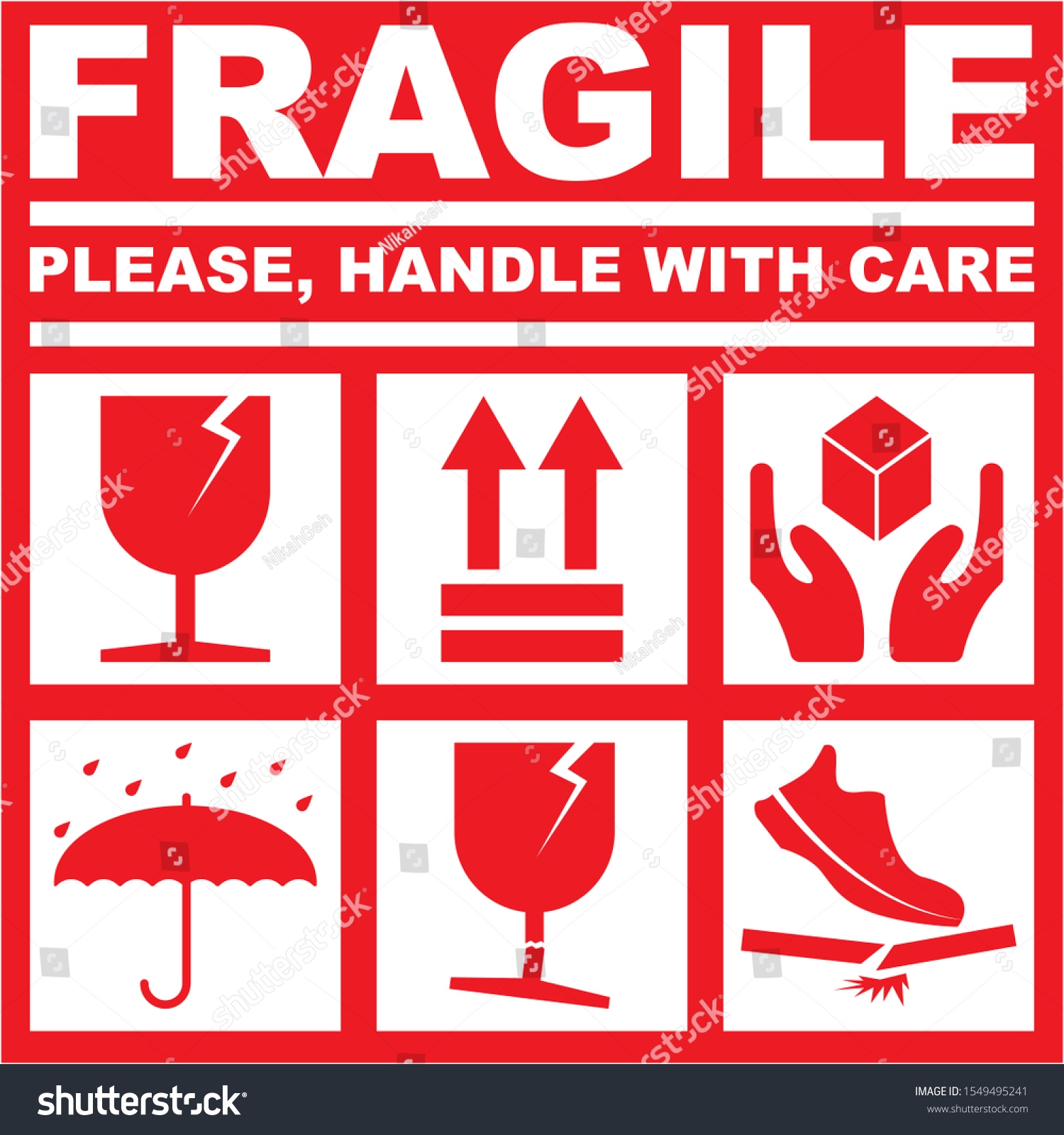 Printable Fragile Please Handle Care White 1549495241