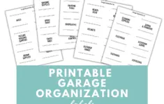 Printable Garage Organization Labels