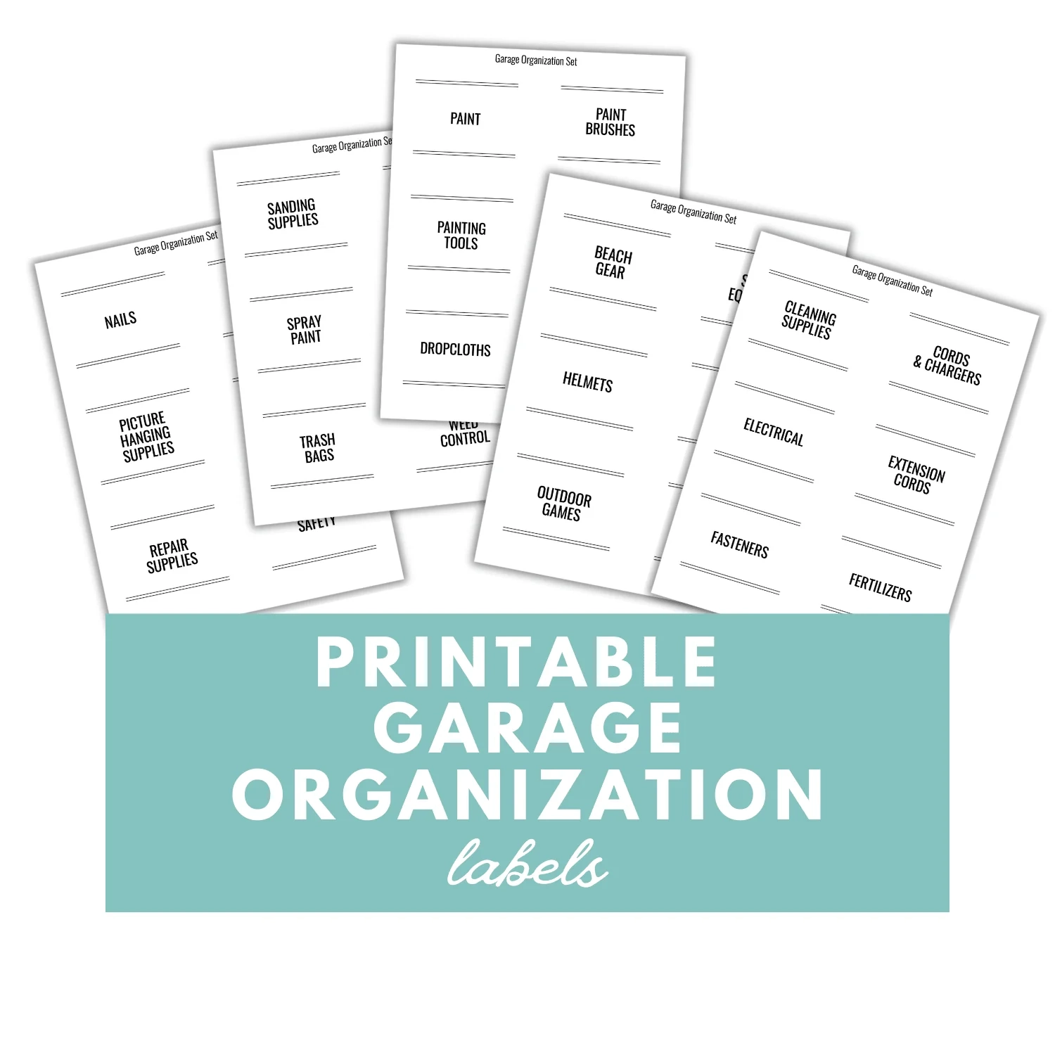 Printable Garage Organization Labels Printable Garage Organization Labels