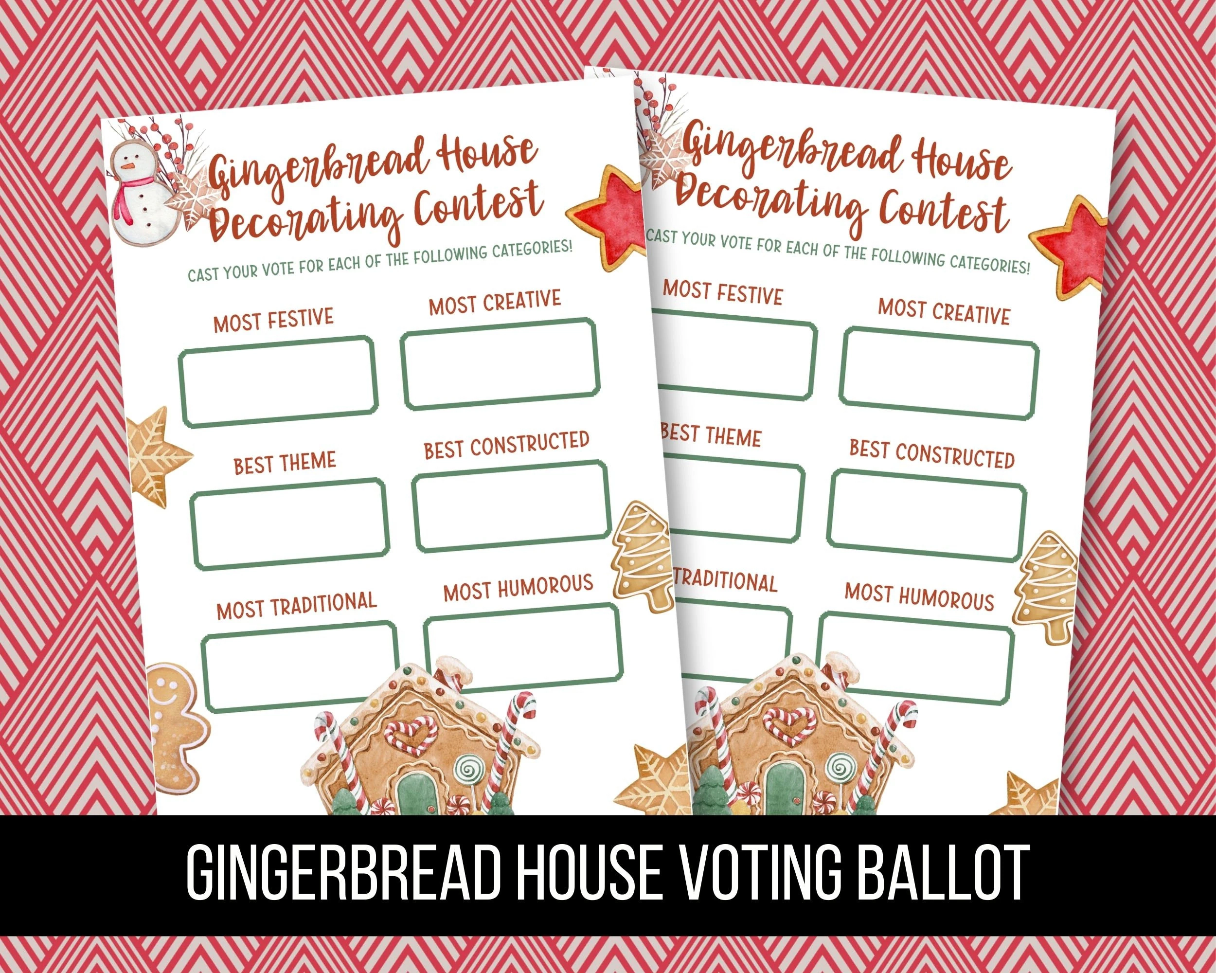 printable gingerbread house judging sheet