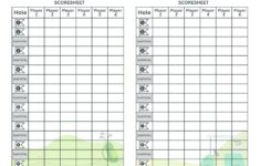 Printable Golf Card Game Scoresheet