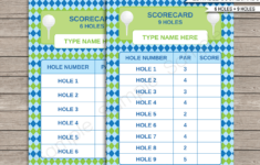 Printable Golf Scorecard Templates