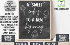 Printable Graduation Candy Table Sign Tent Cards Chalkboard
