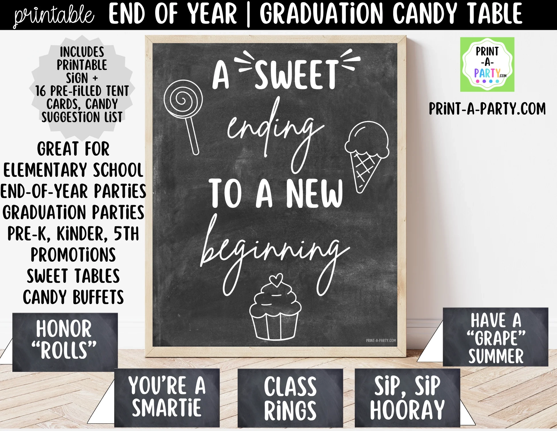 Printable Graduation Candy Table Sign Tent Cards Chalkboard Printable Graduation Candy Table Sign Tent Cards Chalkboard