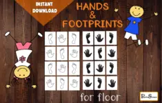 Printable Hands Feet Hopscotch Game Kids