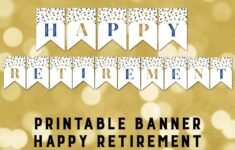 Printable Happy Retirement Banner Dark